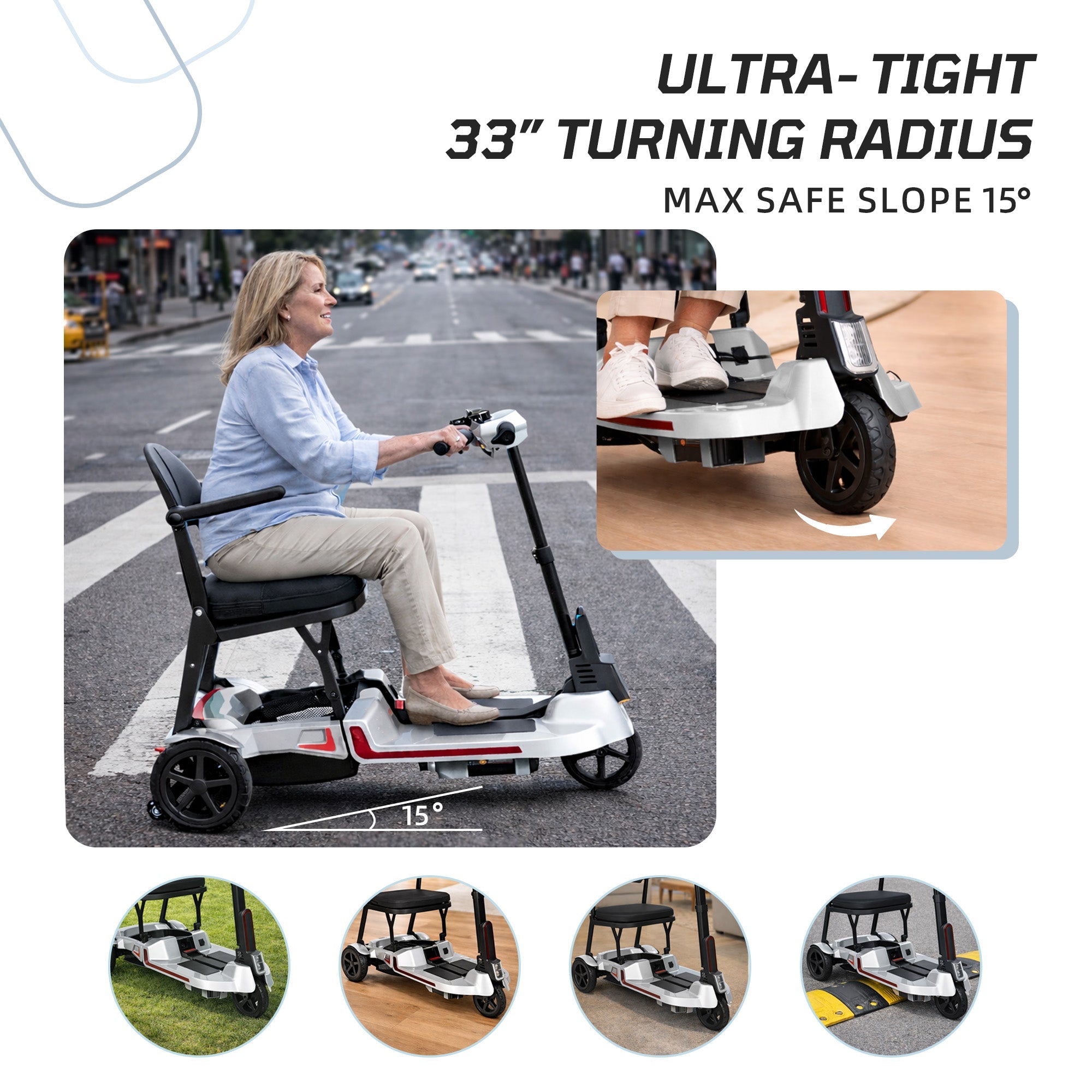 Mbxcooter M3F Ultra-Lightweight Foldable Scooter | 33" Turning Radius