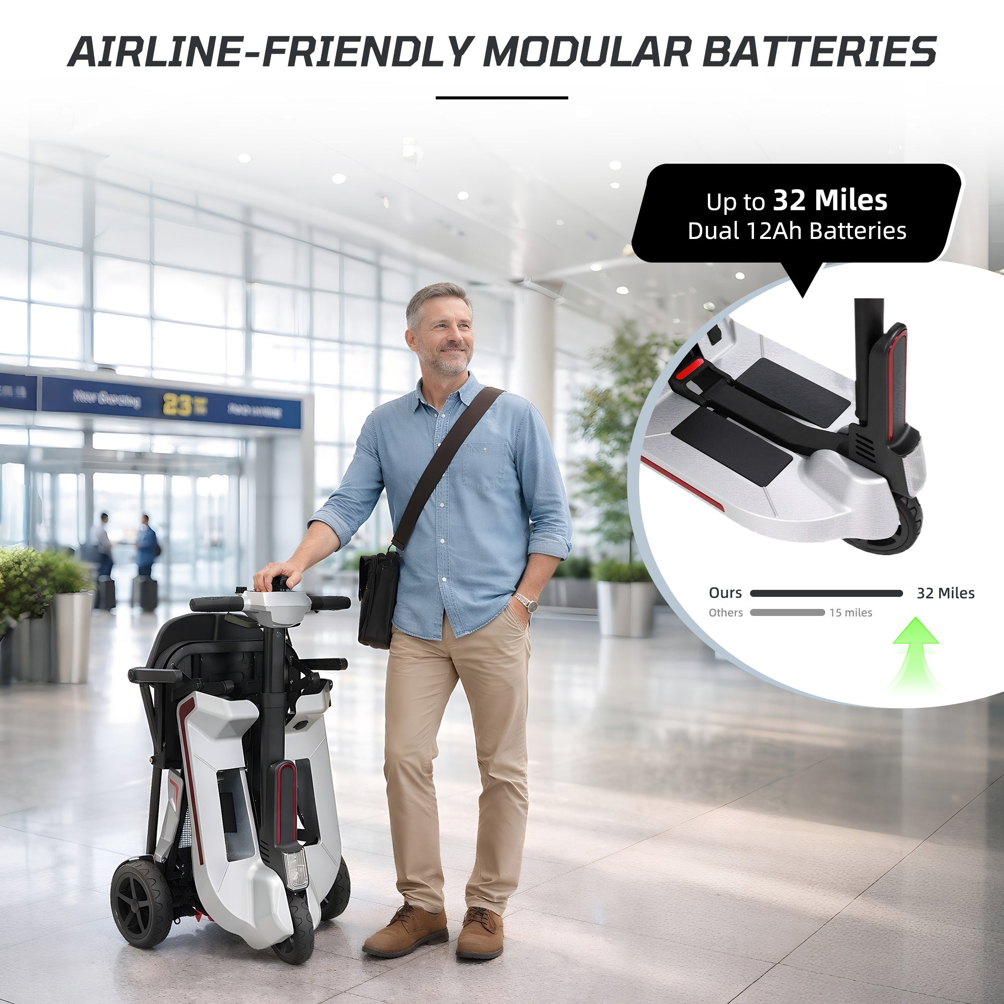 Mbxcooter M3F Ultra-Lightweight Foldable Scooter | 33" Turning Radius