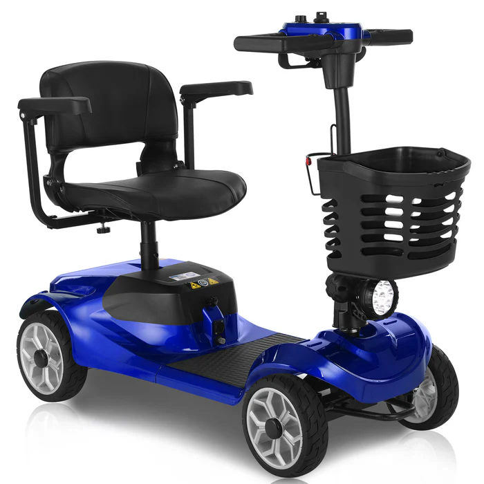 4 Wheel Mobility Scooter for Seniors&Adults,15 Miles Foldable Electric Mobility Scooter,350W Powered Electric Wheelchair Device for Adults 300 lbs,LED Lights,Basket,Compact Mobile for Travel